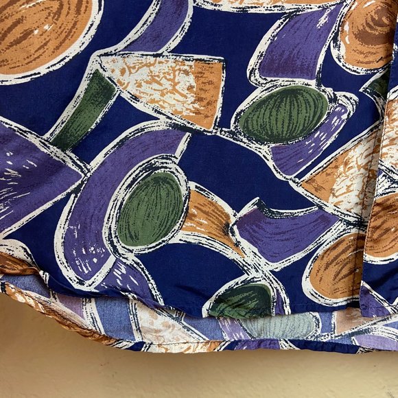 Vintage Mens 100% Silk dress shirt  Chiamare' Size S Abstraction Print - Picture 7 of 10